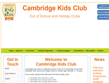 Tablet Screenshot of cambridgekidsclub.com
